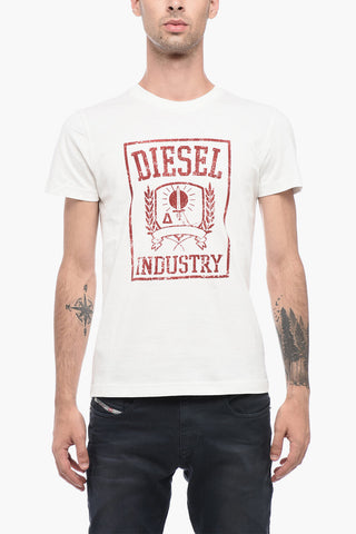Crew-Neck Cotton T-DIEGOR-E10 T-shirt With Velvet Logo