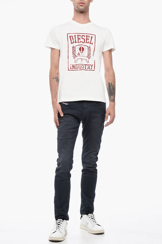 Crew-Neck Cotton T-DIEGOR-E10 T-shirt With Velvet Logo