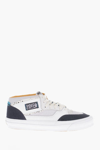 Leather and Fabric Low-Top Sneakers with Contrat Details