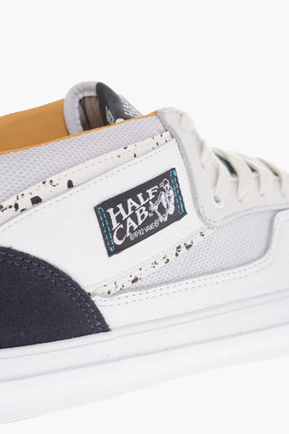 Leather and Fabric Low-Top Sneakers with Contrat Details