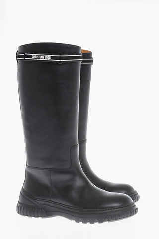 Leather D-RACER Boots With Logoed Straps