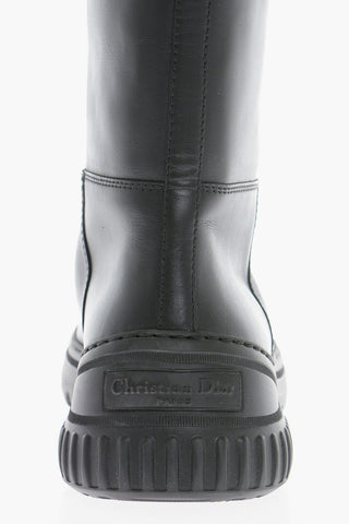 Leather D-RACER Boots With Logoed Straps