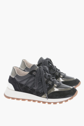 Low-Top Sneakers With Glitter Details