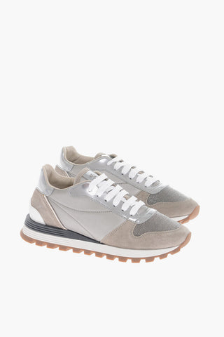 Low-Top Sneakers With Glitter Details