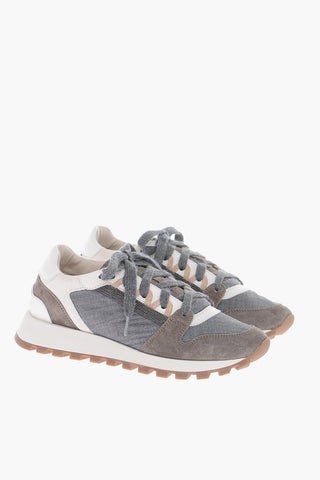 Low-Top Sneakers With Glitter Details
