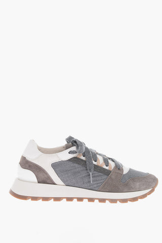 Low-Top Sneakers With Glitter Details