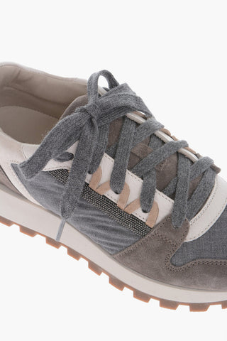 Low-Top Sneakers With Glitter Details