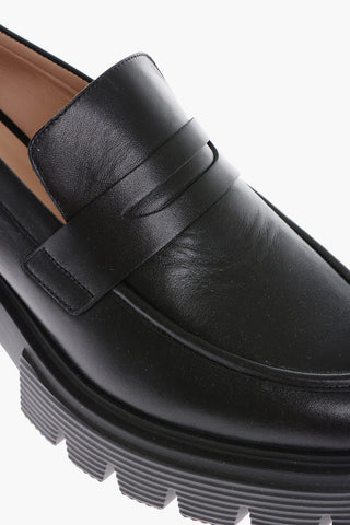 Leather Loafers With Tank Sole