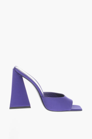 Sabot In Satin DEVON Con Tacco Traingolare 12 cm