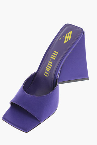 Satin DEVON Mules With Traingular Heel 12 cm
