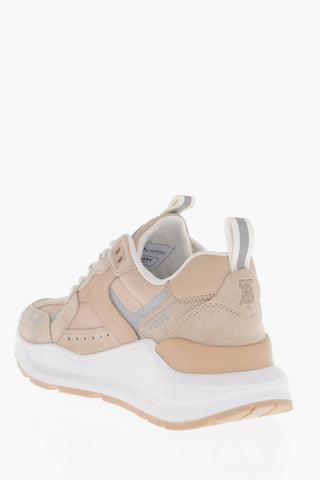 Suede Leather And Fabric Low-Top Sneakers