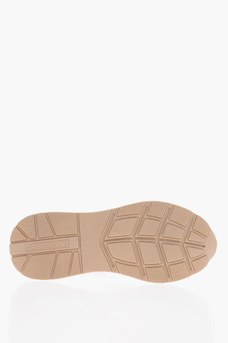 Suede Leather And Fabric Low-Top Sneakers