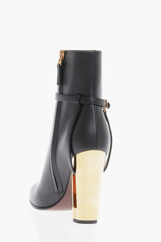 Leather Booties With Strao Heel 10 cm