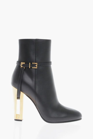 Leather Booties With Strao Heel 10 cm