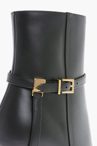 Leather Booties With Strao Heel 10 cm