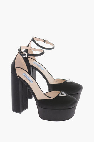 Satin Sandals With Ankle Strap Heel 14 cm