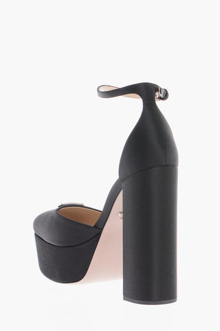 Satin Sandals With Ankle Strap Heel 14 cm