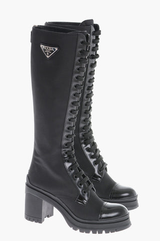 Nylon Boots With Tank Sole Heel 8 cm
