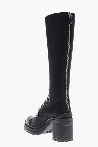 Nylon Boots With Tank Sole Heel 8 cm