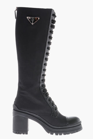Nylon Boots With Tank Sole Heel 8 cm