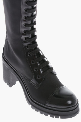 Nylon Boots With Tank Sole Heel 8 cm