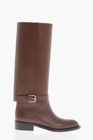 Leather Boots With Buckle