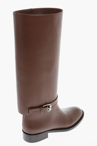 Leather Boots With Buckle
