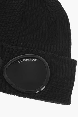 Beanie in Cotone a Costine con Dettaglio Goggles