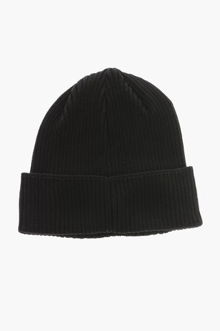 Beanie in Cotone a Costine con Dettaglio Goggles