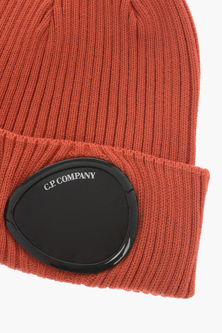 Beanie in Cotone a Costine con Dettaglio Goggles