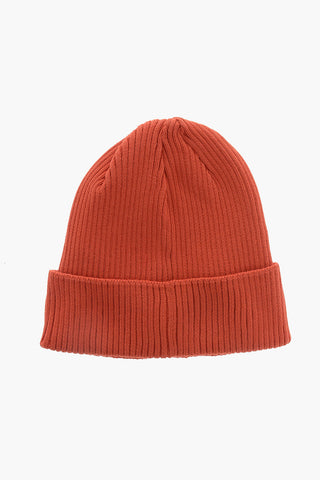 Beanie in Cotone a Costine con Dettaglio Goggles
