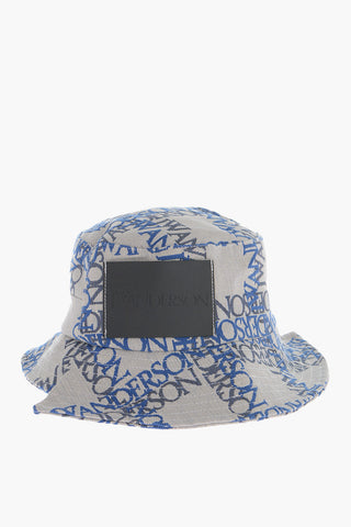 All-Over Logo Asymetrical Cut Bucket Hat