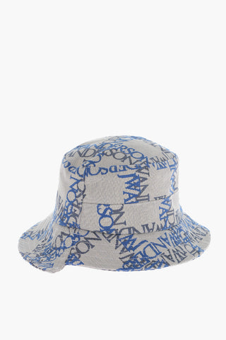 All-Over Logo Asymetrical Cut Bucket Hat