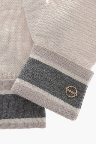 Wool Blend Gloves with Metal Logo
