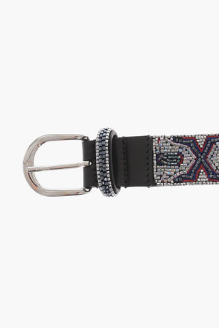 All-Over Sequined Leather Belt 35mm