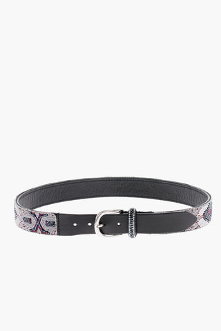 All-Over Sequined Leather Belt 35mm