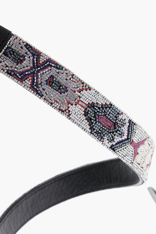 All-Over Sequined Leather Belt 35mm