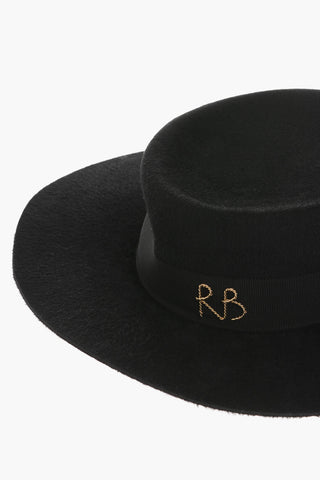 Cappello Canotier in Feltro con Cinturino a Catena