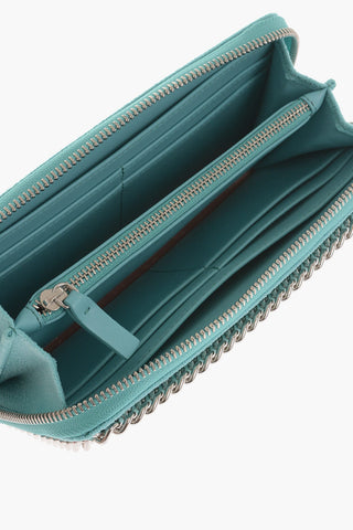 Faux Leather Continental Wallet with Zip Closure