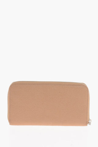 Faux Leather Continental Wallet with Zip Closure