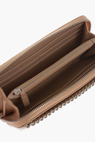 Faux Leather Continental Wallet with Zip Closure