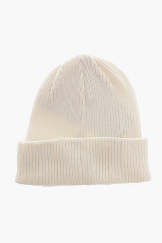Ribbed Cotton Beanie with Goggles Detail