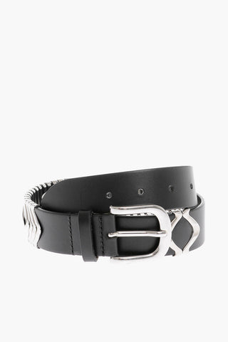 LeatherBelt with Metal Detailing 35mm