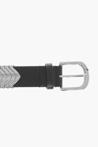LeatherBelt with Metal Detailing 35mm