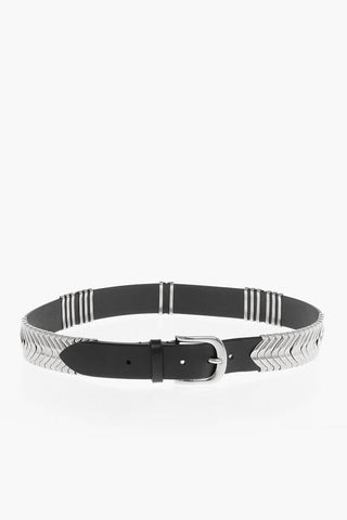 LeatherBelt with Metal Detailing 35mm