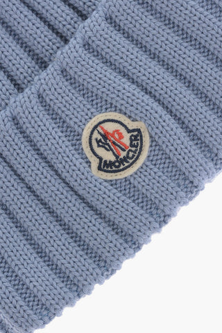 Virgin Wool Beanie with Real Fur Pom Pom