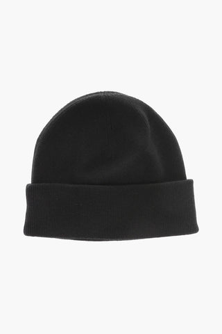 Ribbed Beanie Hat with Embroidered Logo