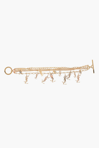 Gold Finiscing Bracelets with Logo Charms