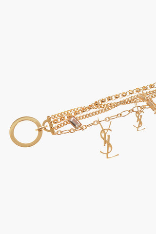 Gold Finiscing Bracelets with Logo Charms