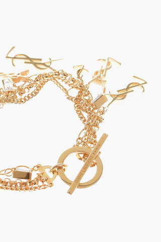 Gold Finiscing Bracelets with Logo Charms